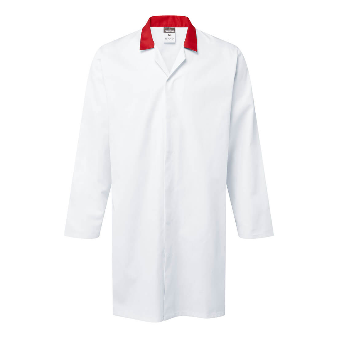Food Industry No Pocket Coat - White/Red