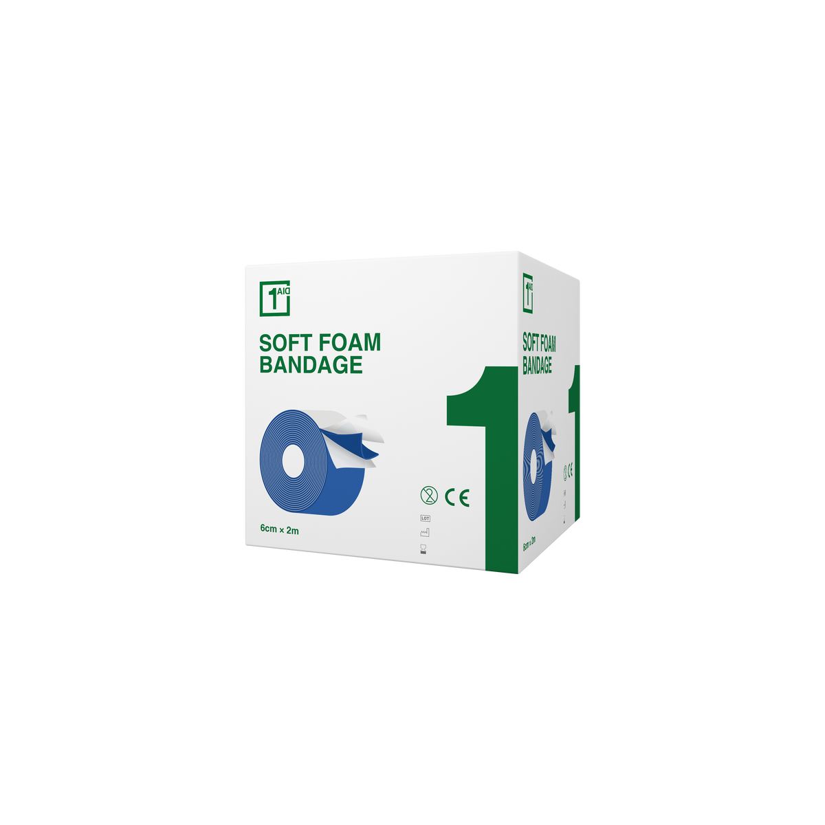1Aid Soft Foam Bandage Blue 6cm x 1m