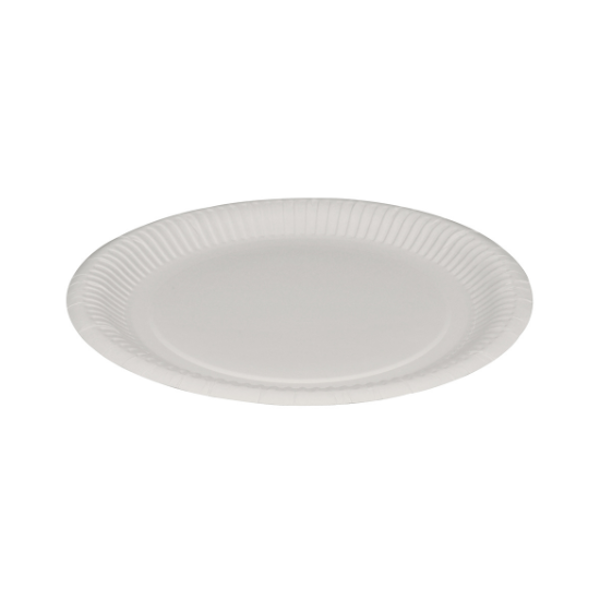 Paperilautanen, valkoinen Ø22,5cm, 100 kpl/pkt