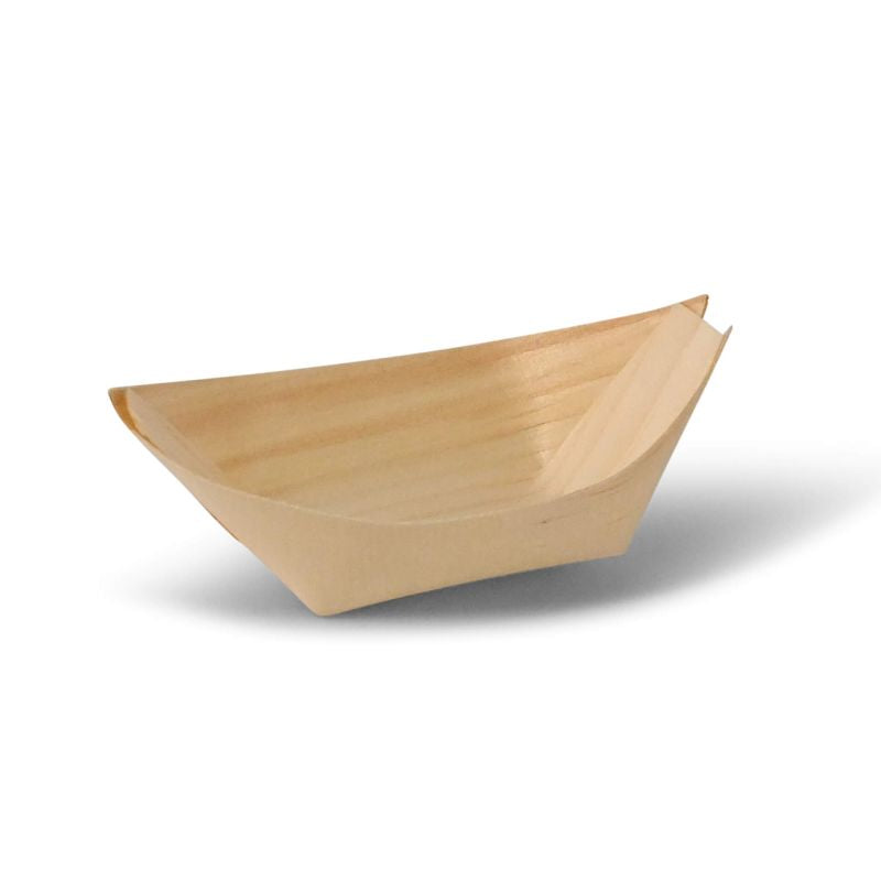 Snäkkipaatti maistatusastia, 11 cm, puuta, 100 kpl/pkt