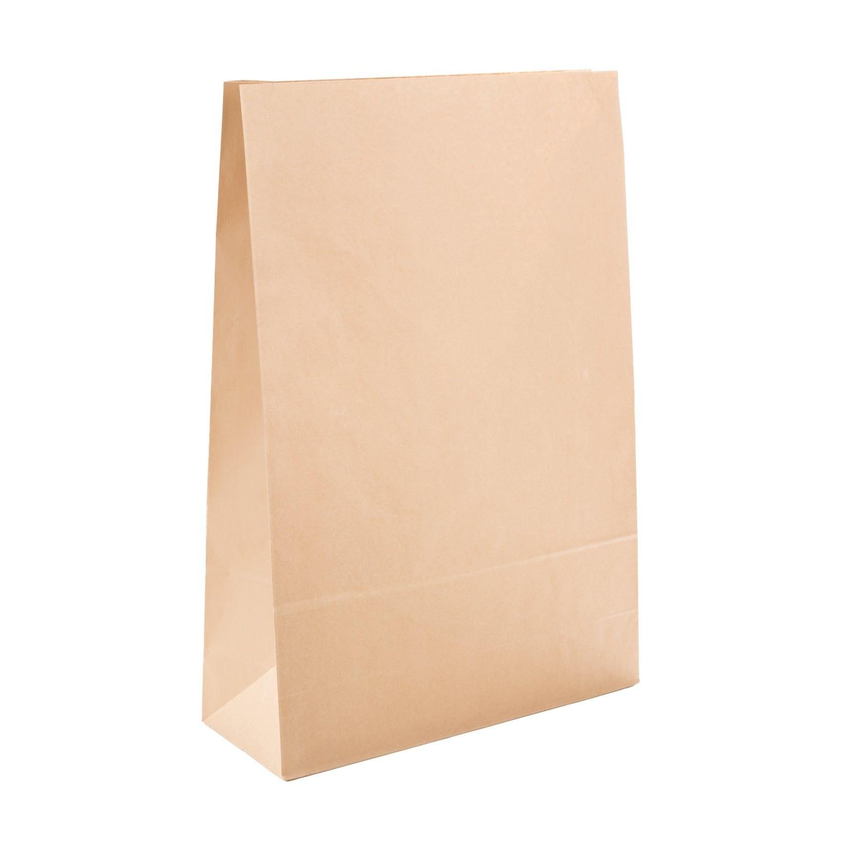 Ruskea tasapohjapussi, 22x12x29 cm, 1000 kpl