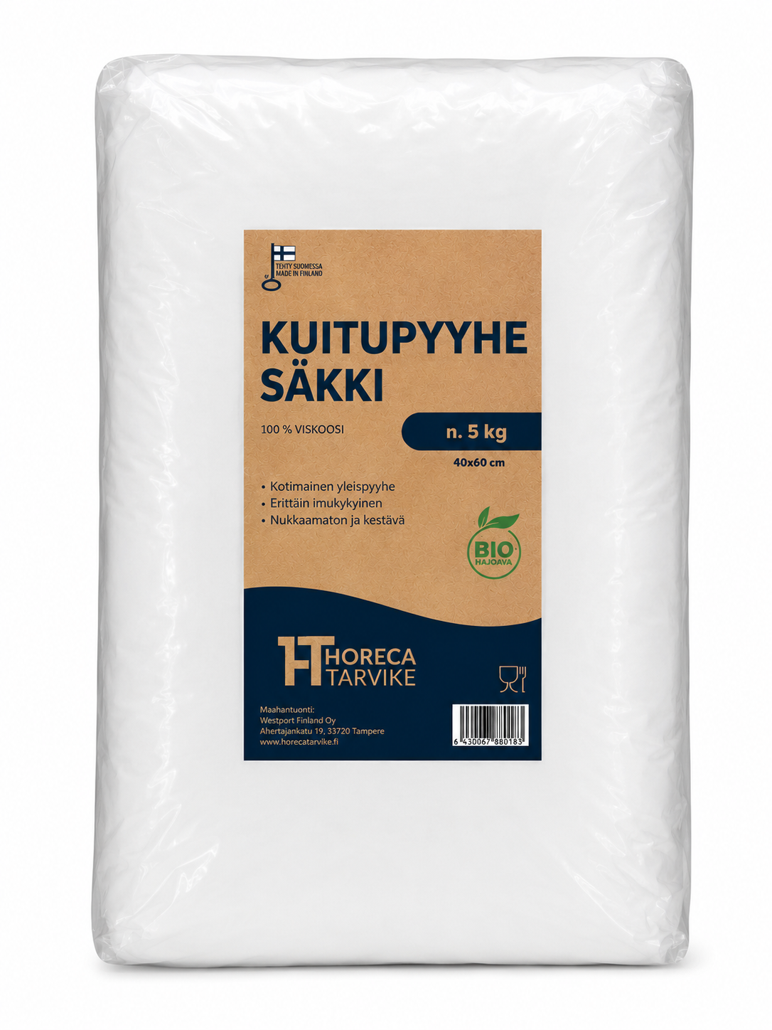 Kuituliina sileä 40x60 cm, 5 kg säkki
