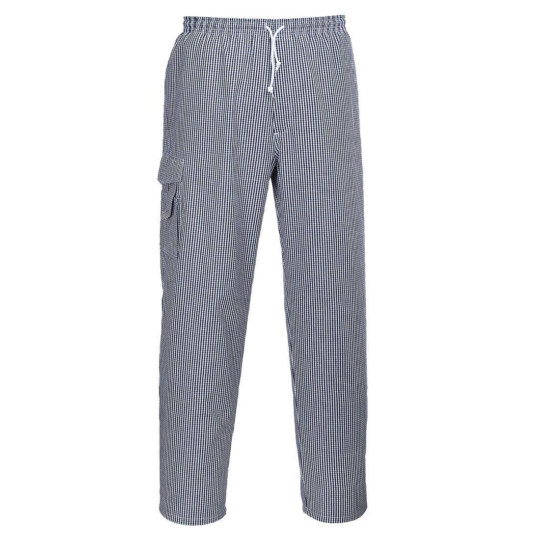 Chester kokinhousut mustavalkoisella ruutukuviolla- HoReCatarvike.fi